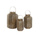 Set med dkkeservietter Home ESPRIT Gylden Metal 25 x 25 x 40 cm #4