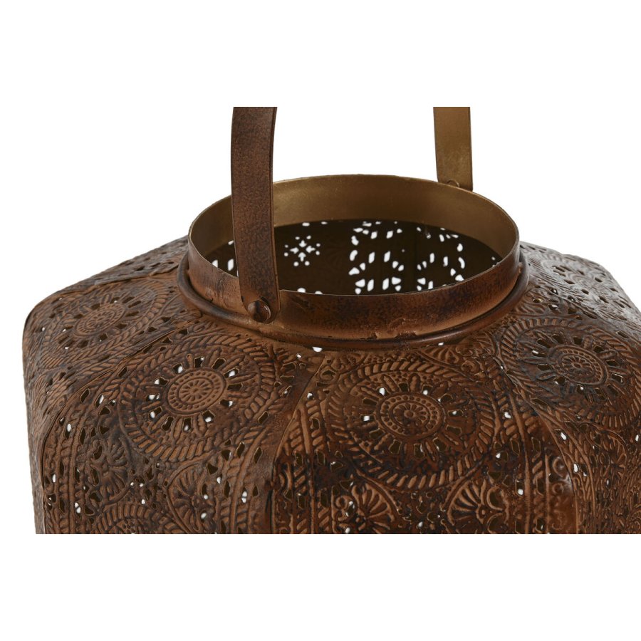 Set med dkkeservietter Home ESPRIT Brun Gylden Metal 26 x 26 x 38,5 cm #2