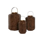 Set med dkkeservietter Home ESPRIT Brun Gylden Metal 26 x 26 x 38,5 cm #4