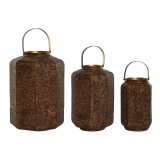 Set med dkkeservietter Home ESPRIT Brun Gylden Metal 26 x 26 x 38,5 cm #1
