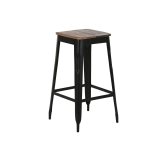 Taburet Home ESPRIT Brun Sort Tr Metal 34 x 33 x 77 cm #1