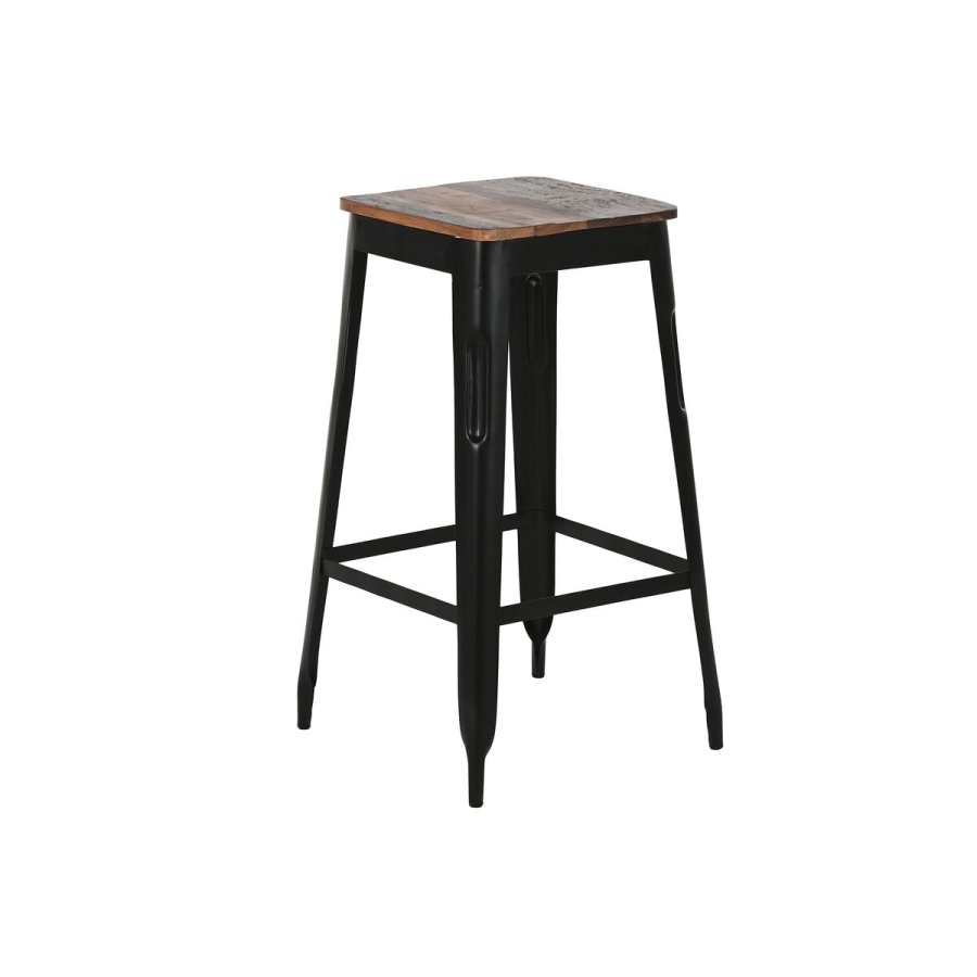 Taburet Home ESPRIT Brun Sort Tr Metal 34 x 33 x 77 cm #1