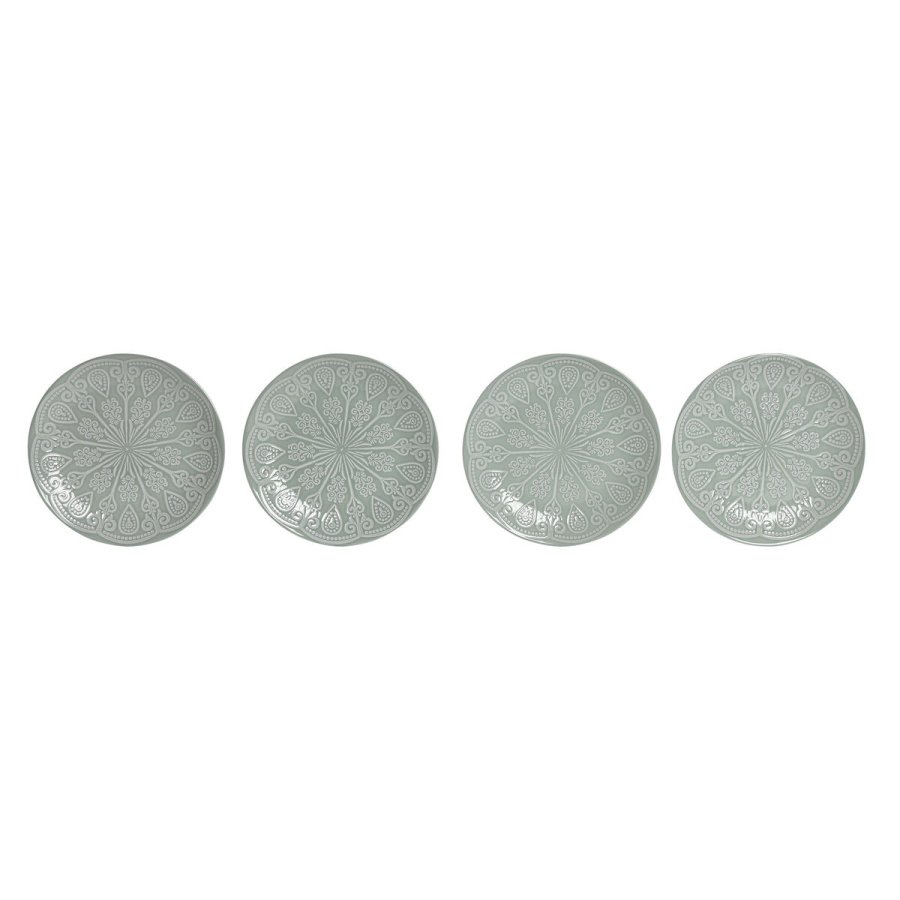 plade Home ESPRIT Grn Stentj Mandala Araber 19,8 x 19,8 x 2 cm #1