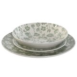 Madlavningsst Home ESPRIT Hvid Grn Porceln Floral 27 x 27 x 2 cm 18 Dele #1