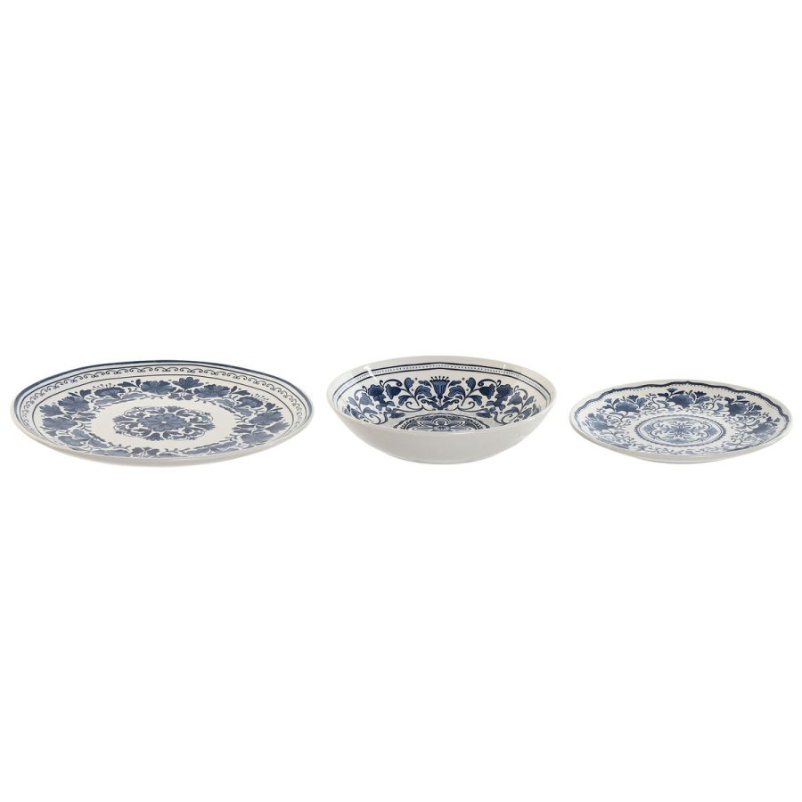 Spisestel Home ESPRIT Bl Hvid Porceln Araber 27 x 27 x 2 cm 18 Dele #7