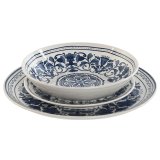 Spisestel Home ESPRIT Bl Hvid Porceln Araber 27 x 27 x 2 cm 18 Dele #1
