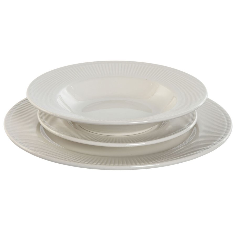 Spisestel Home ESPRIT Hvid Porceln Striber 27 x 27 x 2 cm 18 Dele #1