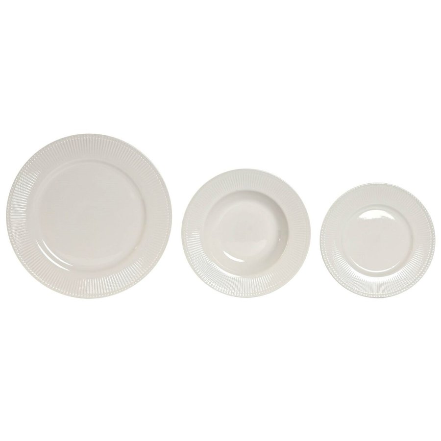 Spisestel Home ESPRIT Hvid Porceln Striber 27 x 27 x 2 cm 18 Dele #10