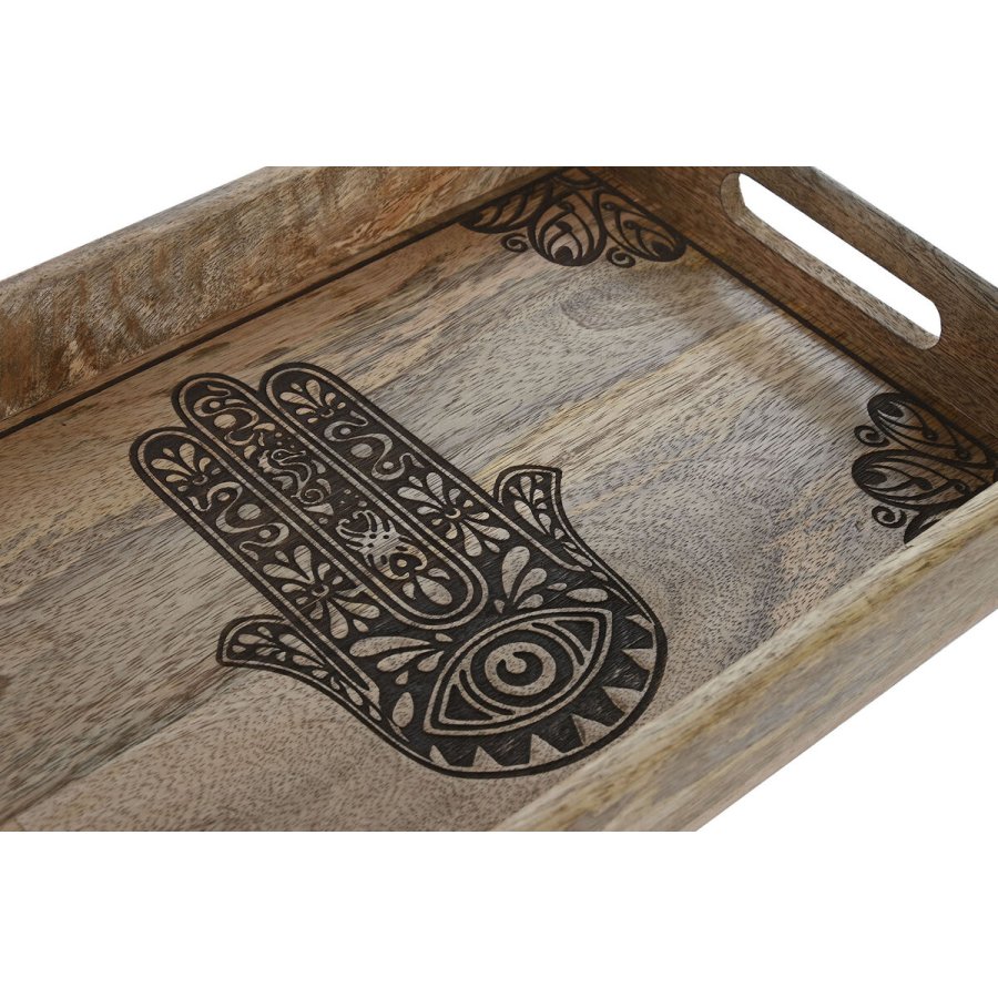 Bakkest Home ESPRIT Natur Mangotr 43,5 x 27 x 5,5 cm (2 enheder) #4