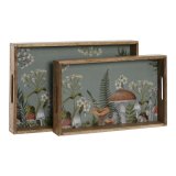 Bakkest Home ESPRIT Bl Natur Mangotr 43,5 x 27 x 5,5 cm (2 enheder) #7