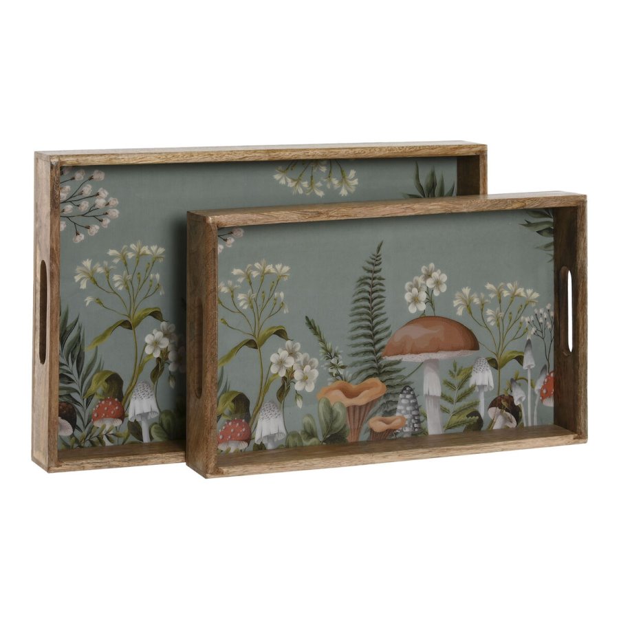Bakkest Home ESPRIT Bl Natur Mangotr 43,5 x 27 x 5,5 cm (2 enheder) #7