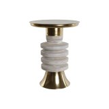Sofabord Home ESPRIT Hvid Gylden Tr Metal 41 x 41 x 53 cm #1