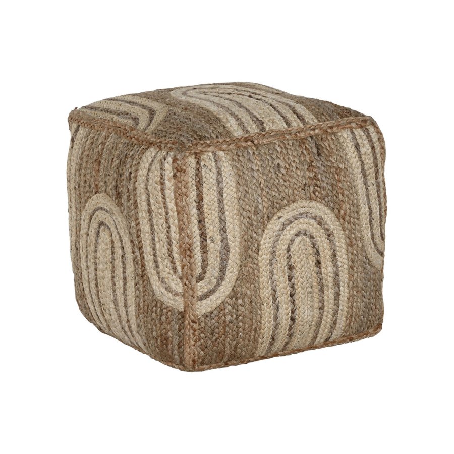 Fodsttte Home ESPRIT Beige Natur 45 x 45 x 45 cm #1