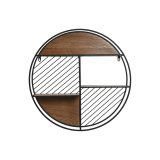 Hylder Home ESPRIT Sort Natur Metal Tr MDF 60 x 12 x 60 cm Vg #4