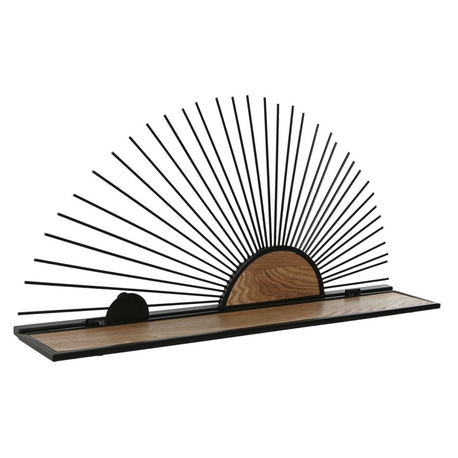 Hylder Home ESPRIT Sort Natur Metal Tr MDF 58 x 10,5 x 28 cm Vg #1