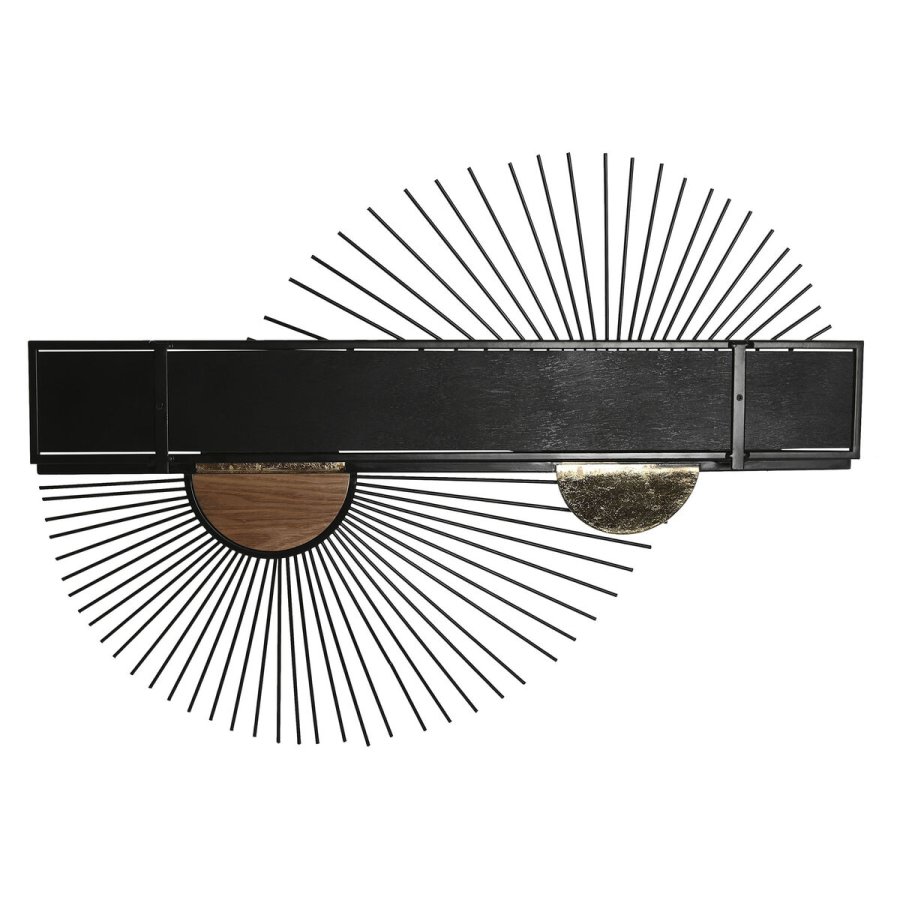 Hylder Home ESPRIT Sort Natur Metal Tr MDF 70 x 12 x 51 cm Vg #3