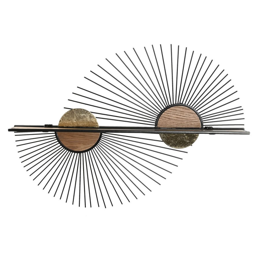 Hylder Home ESPRIT Sort Natur Metal Tr MDF 70 x 12 x 51 cm Vg #1
