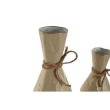 St med 3 Vaser Home ESPRIT Hvid Gylden Metal 14 x 14 x 67 cm (3 Dele) #2