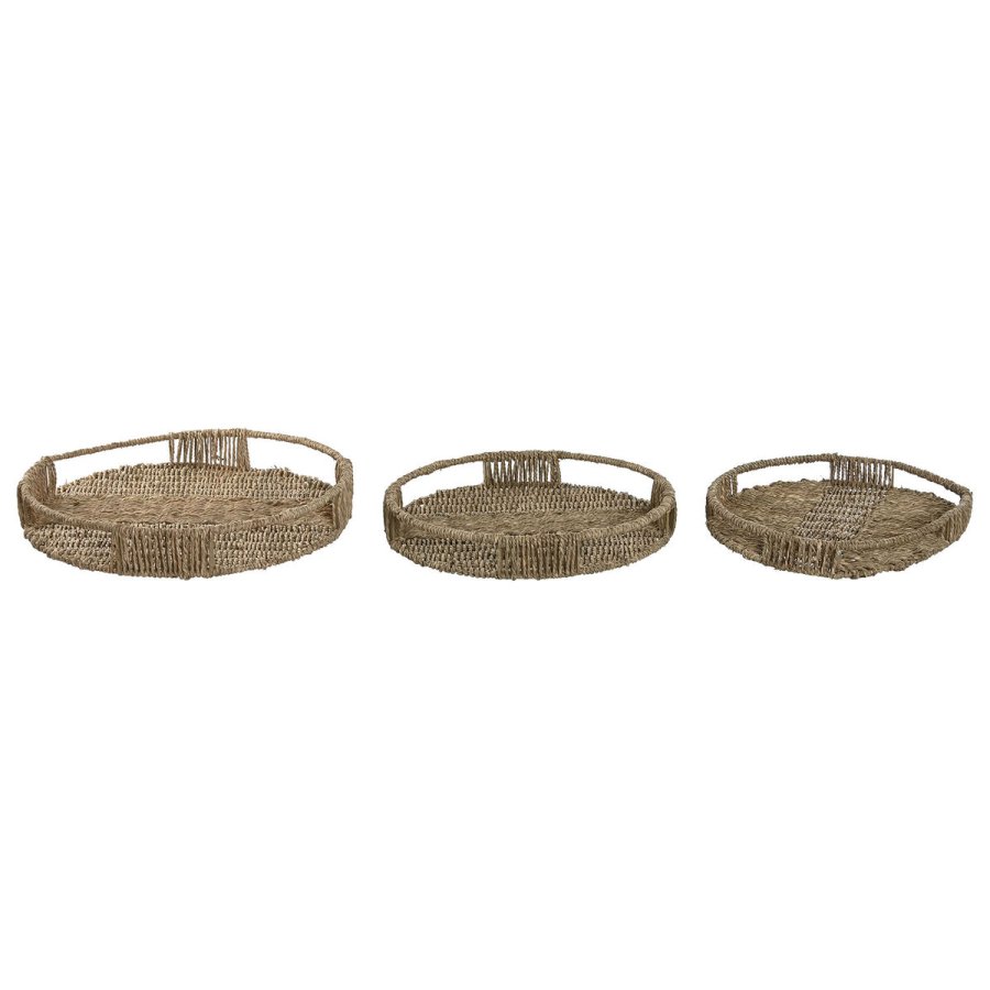 Bakkest Home ESPRIT Natur Tropisk 45 x 45 x 7 cm (3 enheder) #1