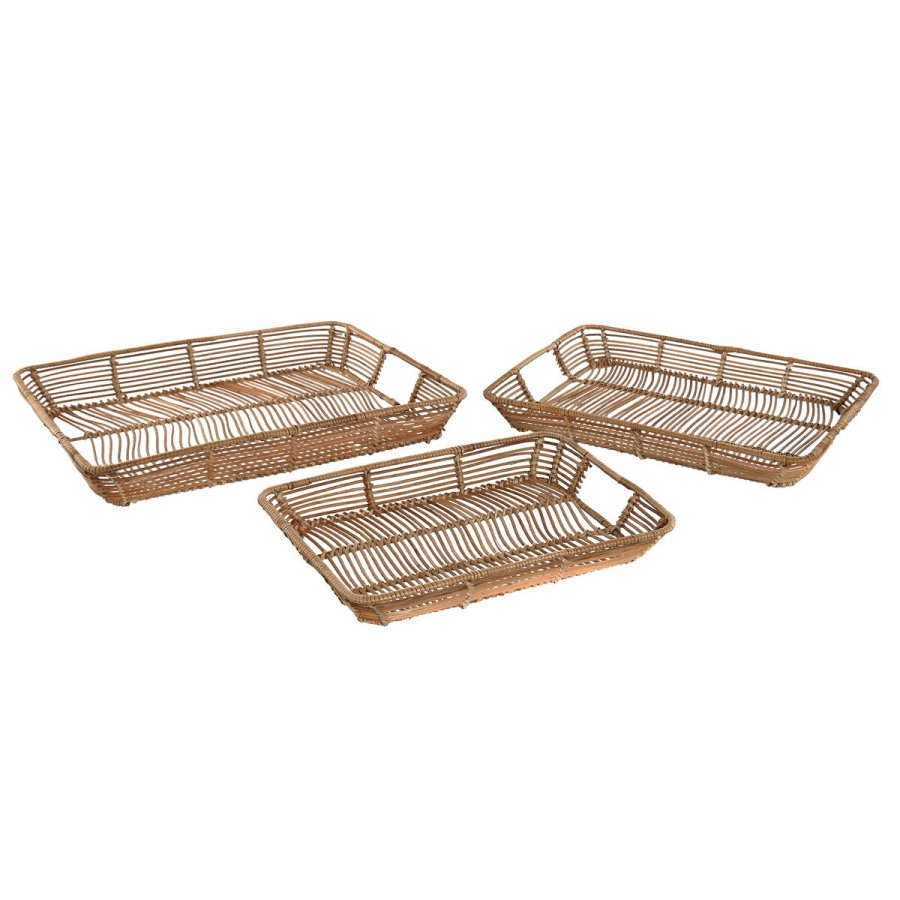 Bakkest Home ESPRIT Natur Tropisk 44 x 32 x 6 cm (3 enheder) #10