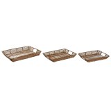 Bakkest Home ESPRIT Natur Tropisk 44 x 32 x 6 cm (3 enheder) #1