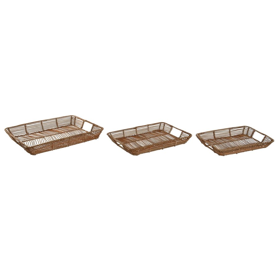 Bakkest Home ESPRIT Natur Tropisk 44 x 32 x 6 cm (3 enheder) #1