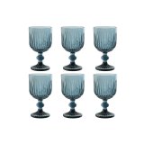 St med glas Home ESPRIT Bl Krystal 8 x 8 x 14,5 cm (6 enheder) #1