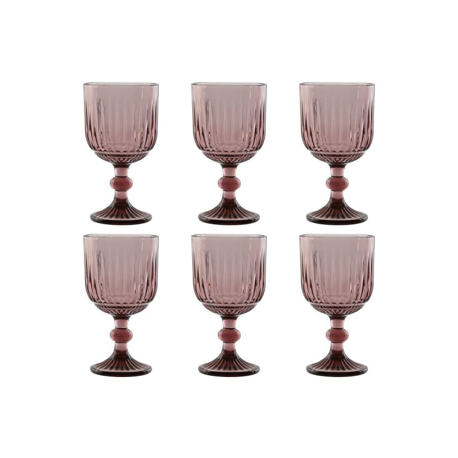 St med glas Home ESPRIT Pink Krystal 380 ml (6 enheder) #1