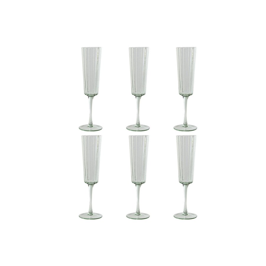 St med glas Home ESPRIT Grn Krystal 6 x 6 x 23,7 cm (6 enheder) #1