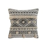 Pude Home ESPRIT Hvid Sort Boho 45 x 8 x 45 cm #1
