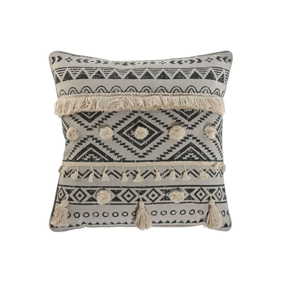 Pude Home ESPRIT Hvid Sort Boho 45 x 8 x 45 cm #1