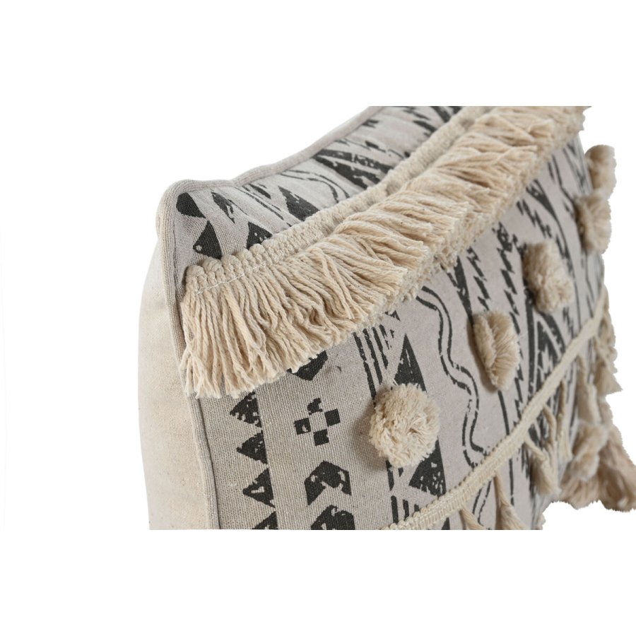 Pude Home ESPRIT Hvid Sort Boho 50 x 8 x 30 cm #2