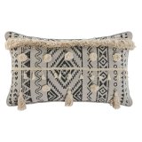 Pude Home ESPRIT Hvid Sort Boho 50 x 8 x 30 cm #1