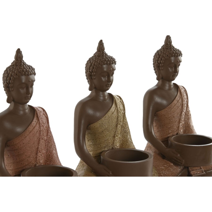 Lyseholder Home ESPRIT Brun Orange Koral Lime Harpiks 28 x 8,5 x 17 cm #2