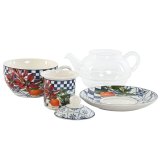 Tekande Home ESPRIT Bl Hvid Krystal Porceln (2 enheder) #7