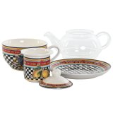 Tekande Home ESPRIT Gul Rd Krystal Porceln 1 L (4 enheder) #7