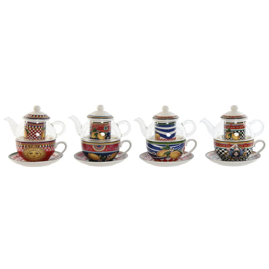 Tekande Home ESPRIT Gul Rd Krystal Porceln 1 L (4 enheder) #1