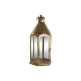 Lyseholder Home ESPRIT Gylden Metal Krystal 23 x 23 x 48 cm #1