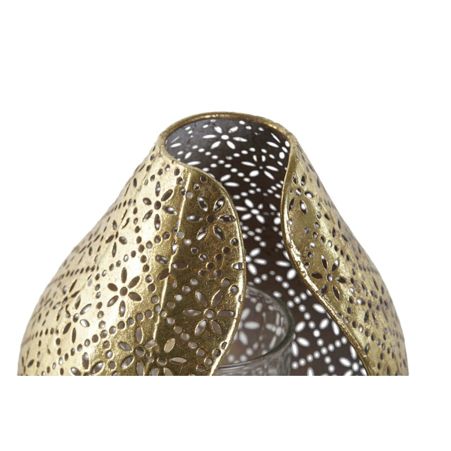 Lyseholder Home ESPRIT Gylden Metal Krystal 12,5 x 11,5 x 13,5 cm #2