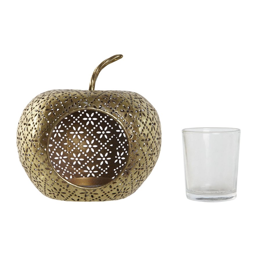 Lyseholder Home ESPRIT Gylden Metal Krystal 14 x 14 x 13 cm #5