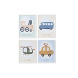 Maleri Home ESPRIT Gul Bl Lrred 30 x 1,8 x 40 cm (4 enheder) #1