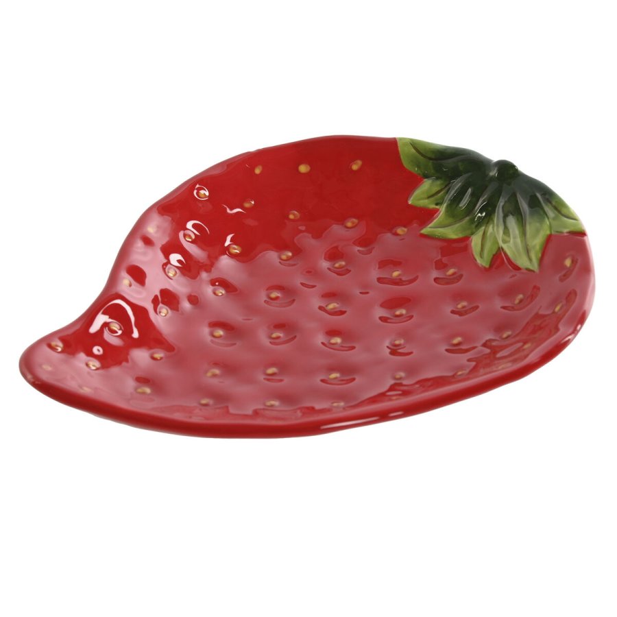 Tallerken Home ESPRIT Rd Stentj Moderne 23,5 x 18 x 4,5 cm #1