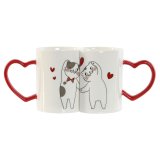 2 Dele krusst Home ESPRIT Love Hvid Rd Katte #4