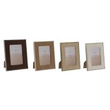 Fotoramme Home ESPRIT Hvid Brun Beige Lys brun Fljl Krystal Moderne 16 x 2 x 21 cm (4 enheder) #1