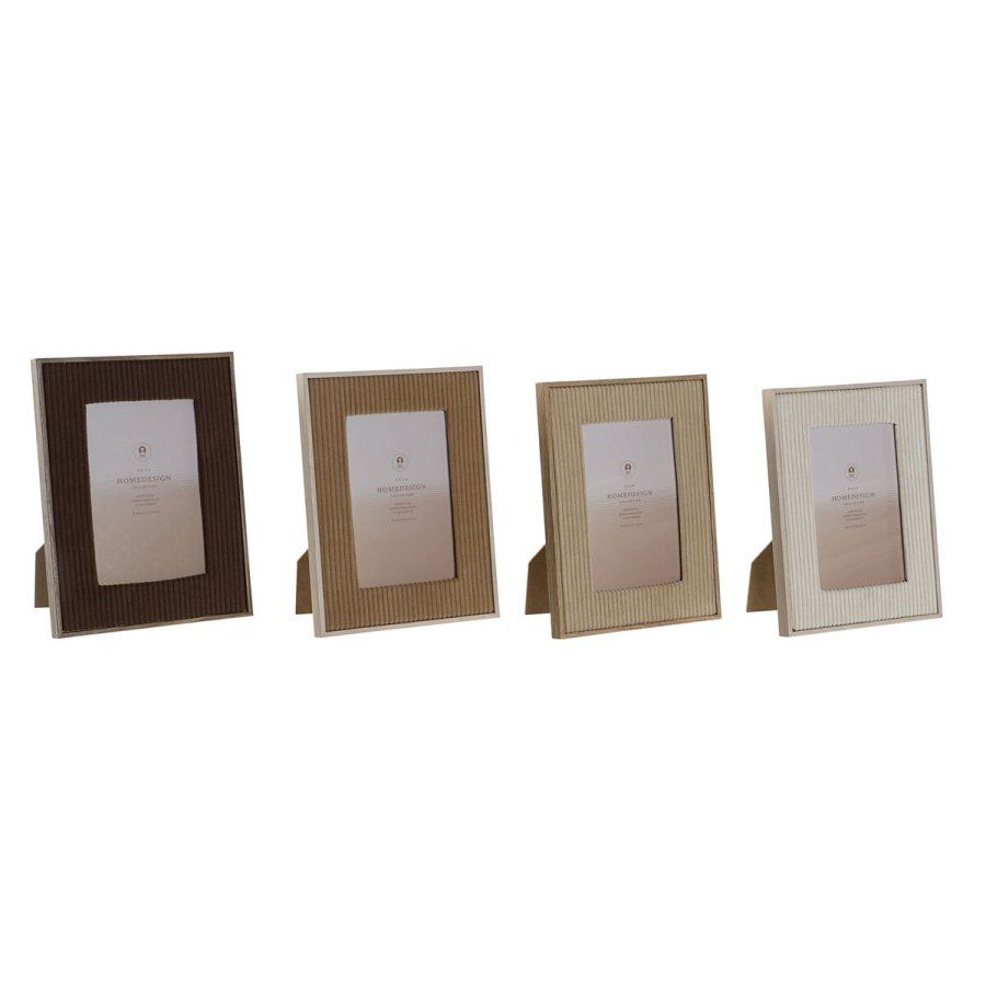Fotoramme Home ESPRIT Hvid Brun Beige Lys brun Fljl Krystal Moderne 16 x 2 x 21 cm (4 enheder) #1