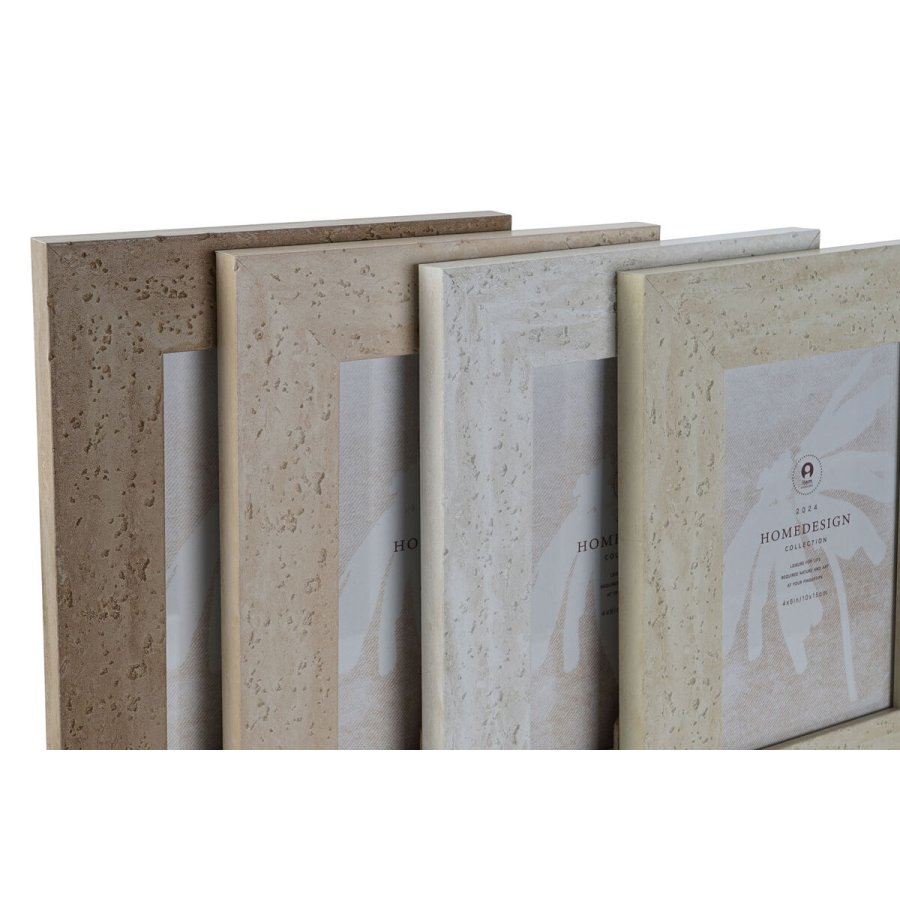 Fotoramme Home ESPRIT Hvid Brun Beige Elfenben Krystal polystyren Marmor Skandinavisk 16 x 2 x 21 cm (4 enheder) #3