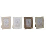 Fotoramme Home ESPRIT Hvid Brun Beige Elfenben Krystal polystyren Marmor Skandinavisk 16 x 2 x 21 cm (4 enheder) #1