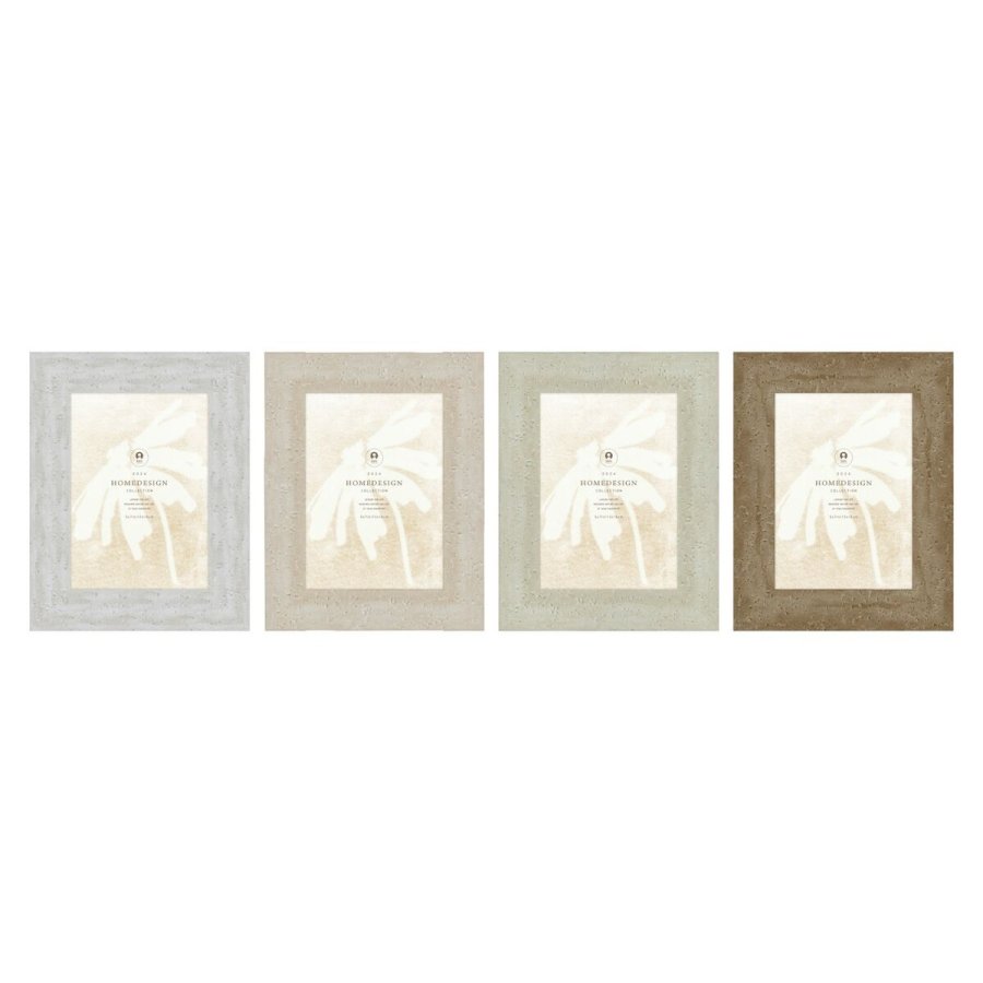Fotoramme Home ESPRIT Hvid Beige Krystal polystyren Scandi 19 x 2 x 24 cm (4 enheder) #1