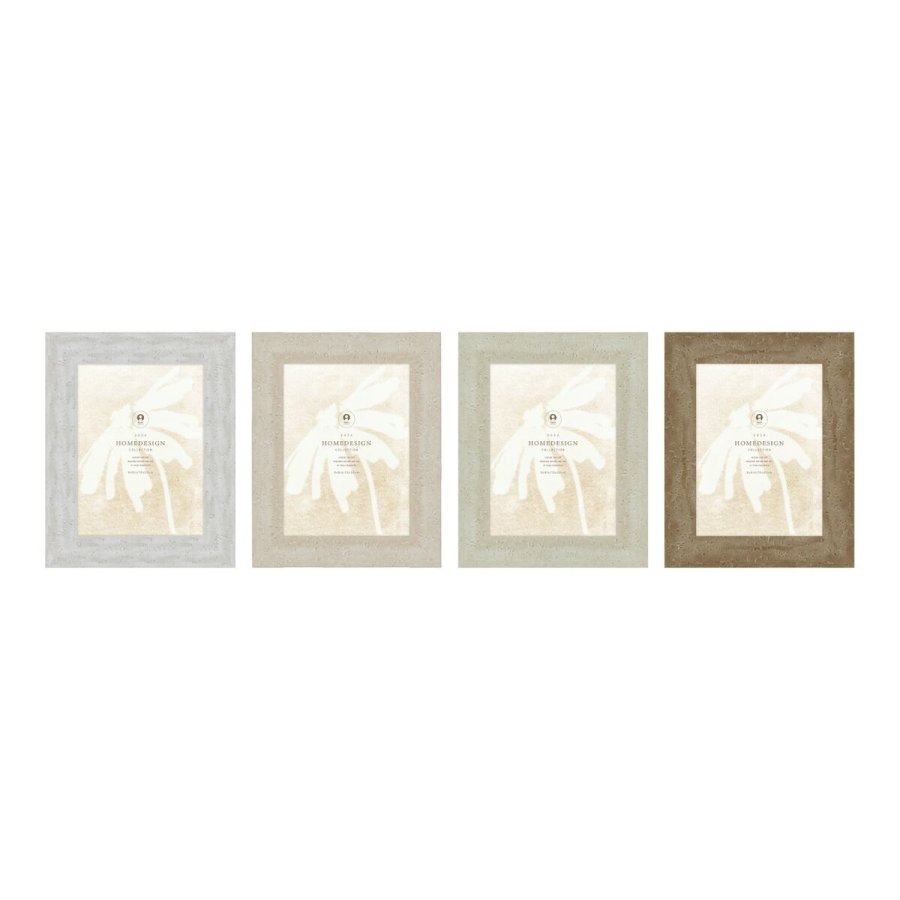 Fotoramme Home ESPRIT Hvid Beige Krystal polystyren Marmor Skandinavisk 21 x 2 x 26 cm (4 enheder) #1
