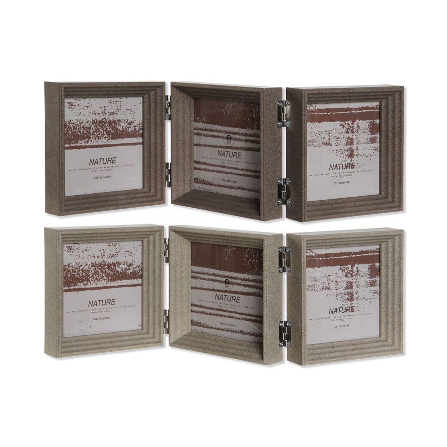 Fotoramme Home ESPRIT Brun Beige Krystal polystyren 38 X 3 X 12 cm (2 enheder) #1